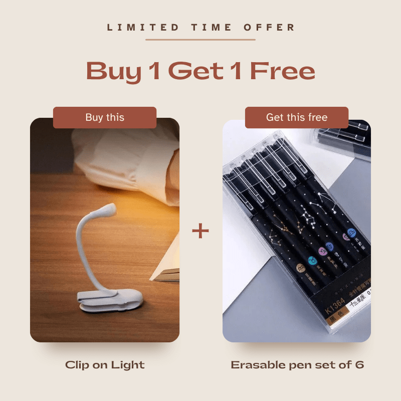 Clip-On LED Reading Light with 3 Modes ( FREE Erasable Pen Set ) - Memories InsiteBOOK READING LIGHT